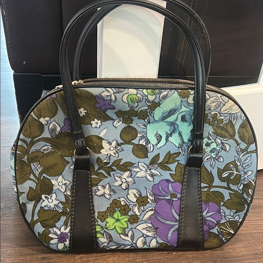 Vintage makeup travel Floral Patterned Women's Bag